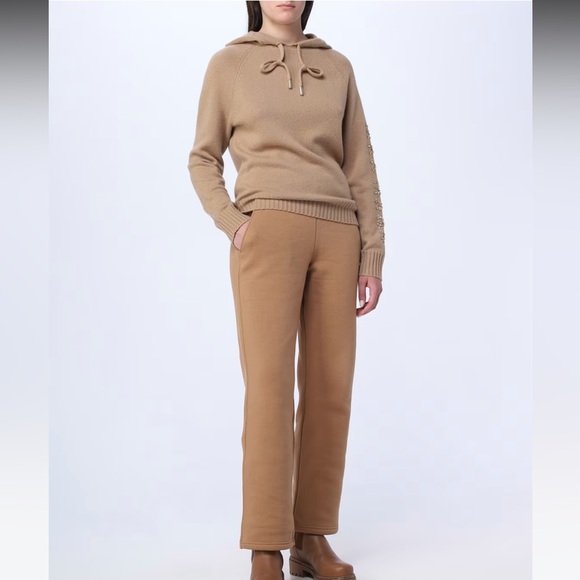NWT ‘S Max Mara Logo Warm Joggers Color: Camel Fall/Winter Size: Large US8 - Picture 7 of 16